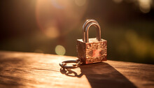 Metallic Padlock Symbolizes Security And Safety With Selective Focus Foreground Generated By AI