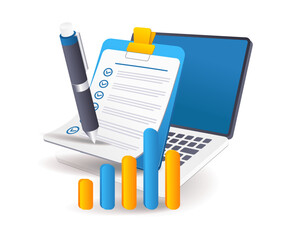 Aufkleber - Business growth data analysis checklist