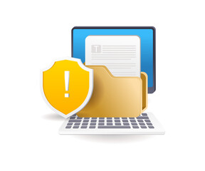 Poster - Computer data security warning