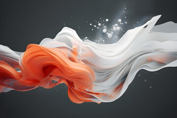 Poster - Abstract colorful gradient translucent wave background. modern glossy colorful translucent fluid motion waves, fluent style liquid cloth 3D illustration. Generative AI