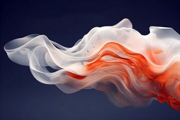 Poster - Abstract colorful gradient translucent wave background. modern glossy colorful translucent fluid motion waves, fluent style liquid cloth 3D illustration. Generative AI