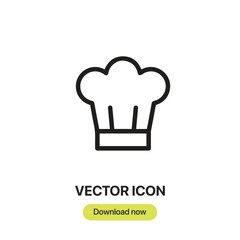 Aufkleber - Chef Hat icon vector. Linear-style sign for mobile concept and web design. Chef Hat symbol illustration. Pixel vector graphics - Vector.	