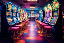 Conceptual slot machines in a casino. Generative AI