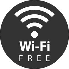 Poster - Free wi fi icon. Connection zone wifi vector symbol. Radio waves signal.