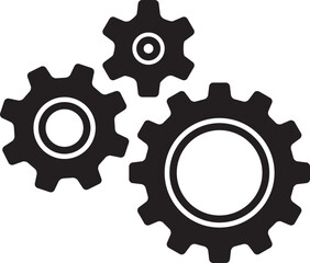 Wall Mural - Setting icon vector with work cog gear element. Cogweel mechanism symbol.