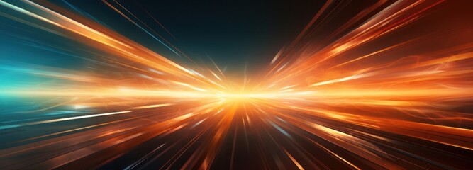 Wall Mural - orange neon speed motion light abstract background