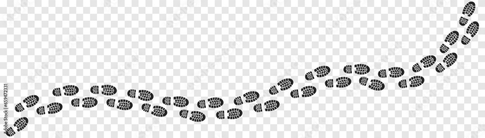Step footprints paths. footstep prints and shoe steps . shoe tread footprints vector illustration isolated on white background.