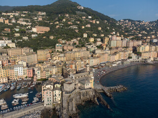 Wall Mural - veduta aerea della città di camogli in liguria