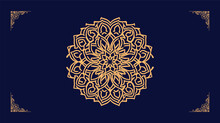 Arabic Vector Traditional Luxury Ornamental Mandala Design Background In Gold Color Design And Navy Blue Color Background Floral Mandala Patterns Design.