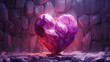  a heart shaped object sitting on top of a pile of rocks.  generative ai