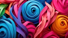 Rubber Bands Colorful Background.