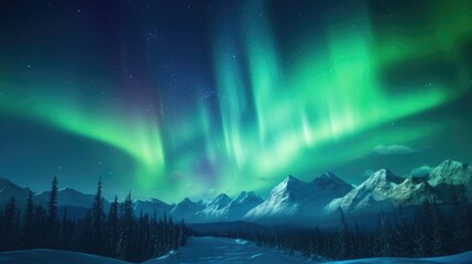 Wall Mural - Aurora borealis and aurora australis simultaneously lighting up the polar skies wallpaper