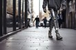 Man walking with bionic legs.