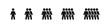 © Pavlo - Group of people black vector icon set. Team business black flat icons. Social groups symbol collection.