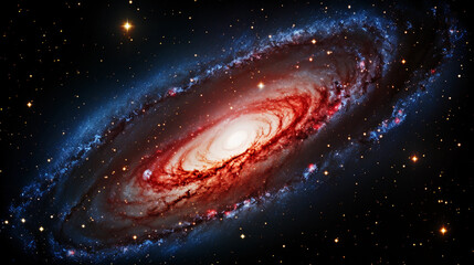 Wall Mural - andromeda galaxy with an overlay of m31's nebula, intricate realism, myriad colors, unparalleled cla