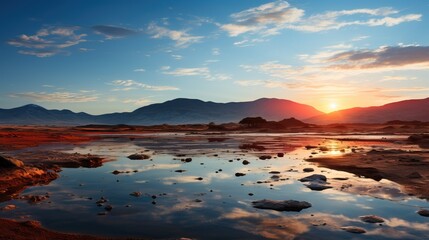 Poster - a sunset over a lake