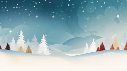 Wall Mural - Winter christmas background with snow and frost with for web banner, design template, Generative AI