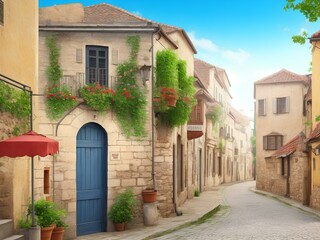  street in the old town of island country