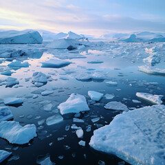 Glaciers in the arctic, North pole, arctic waters, ice caps, nature scenery, winter scenery, cold weather, ice and snow