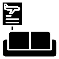 Poster - Solid waiting sofa icon