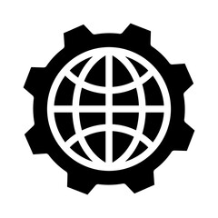 Canvas Print - Solid Globe Gear icon