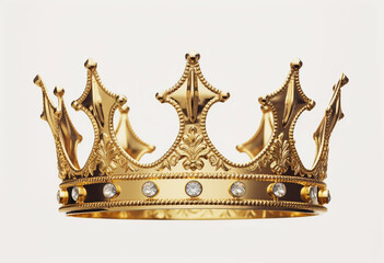 Jewerly golden crown isolated on a white background,3d rendering.