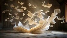 Photo Of An Open Book Releasing Paper Birds Into The Air