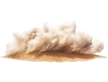 Sandstorm Dust Clouds Over Desert Isolate On Transparent Background, Png