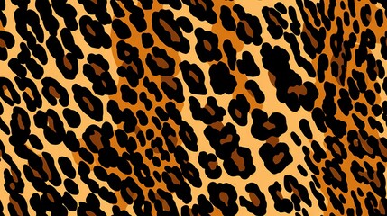 Poster -  an animal print pattern with a brown background and black spots.  generative ai