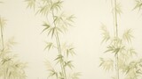 Fototapeta Sypialnia -  a wall with a bamboo plant on it and a white background.  generative ai