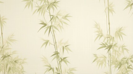   a wall with a bamboo plant on it and a white background.  generative ai