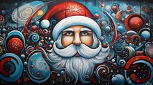  A Painting Of A Santa Clause With A Beard And Mustache.  Generative Ai