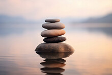 Serene Meditation And Balanced Stones Symbolizing Inner Peace And Emotional Stability