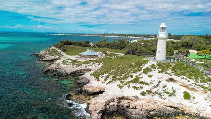 Wall Mural - Bathurst Lighthouse in Rottnest Island, aerial view