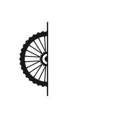 Wall Mural - Bike wheel with spokes. Half part bicycle wheel. Vector element.
