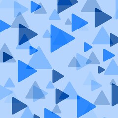 Canvas Print - Blue triangles background with blur effect