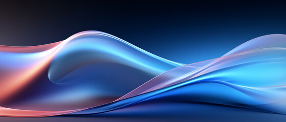 Wall Mural - abstract futuristic background with blue, cyan glowing neon moving high speed wave lines lights. Blue simple curve light effect wallpaper, Generative ai