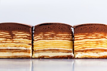 Sticker - a row of increasing layers of pancakes