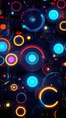 Wall Mural - Abstract background with colorful circles, 3d illustration.