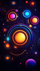 Wall Mural - Abstract colorful background with circles and lines. Vector illustration for your design