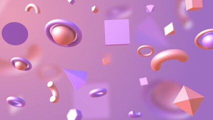 Wall Mural - Modern 3D Geometric Shapes in Colorful 4K Abstract Animation