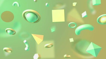 Wall Mural - Modern 3D Geometric Shapes in Colorful 4K Abstract Animation