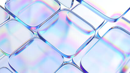 Fototapete - Background design, abstract geometric blocks, 3d render