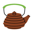 Aromatic Tea Brewing with Hot Drink in Ceramic Teapot with Spout and Handle Vector Illustration
