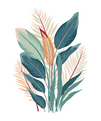 Wall Mural - Vintage Tropical Bouquet. Vector illustration