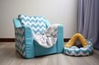 a washable kids armchair and a pet bed