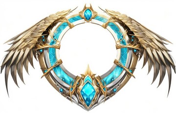 Poster - game avatar wings circle. decoration art. generate ai