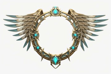 Poster - game avatar wings gold metal. art light. generate ai