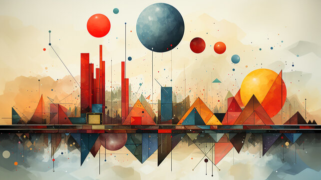 Abstract geometric illustration of human life
