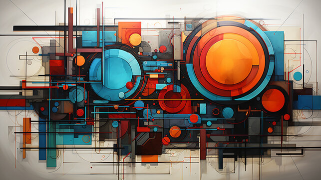 Abstract geometric illustration of human life